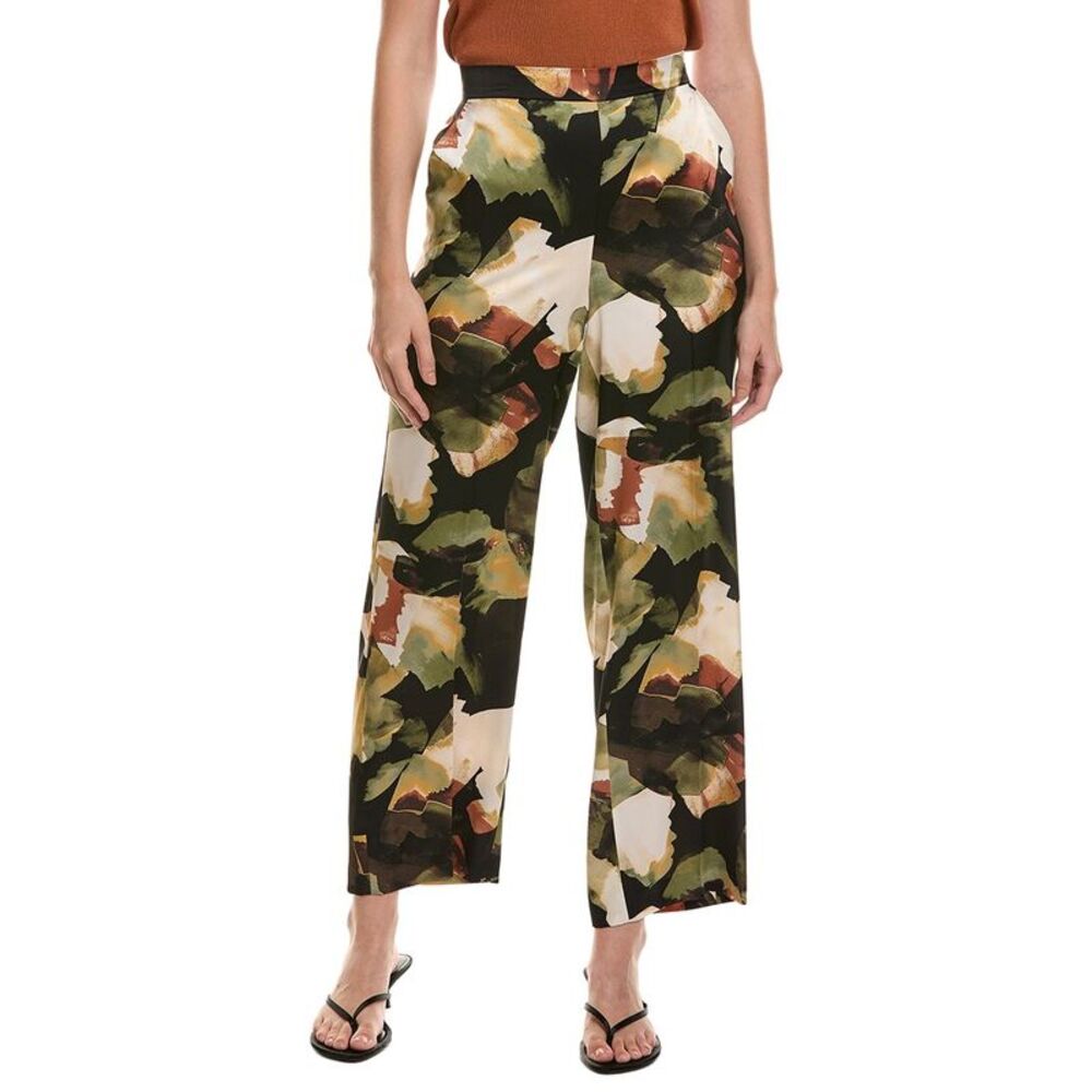Anne Klein Womens Pull On Slash Pocket Wide Leg Pant, Green